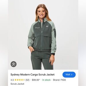 Figs Modern Cargo Sydney scrub jacket size XS